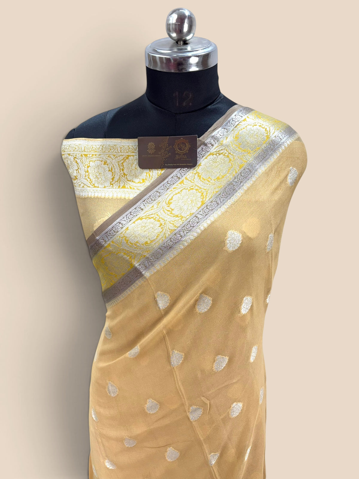 Pure Khaddi Chiffon Silk Banarasi Saree - All Over Motifs