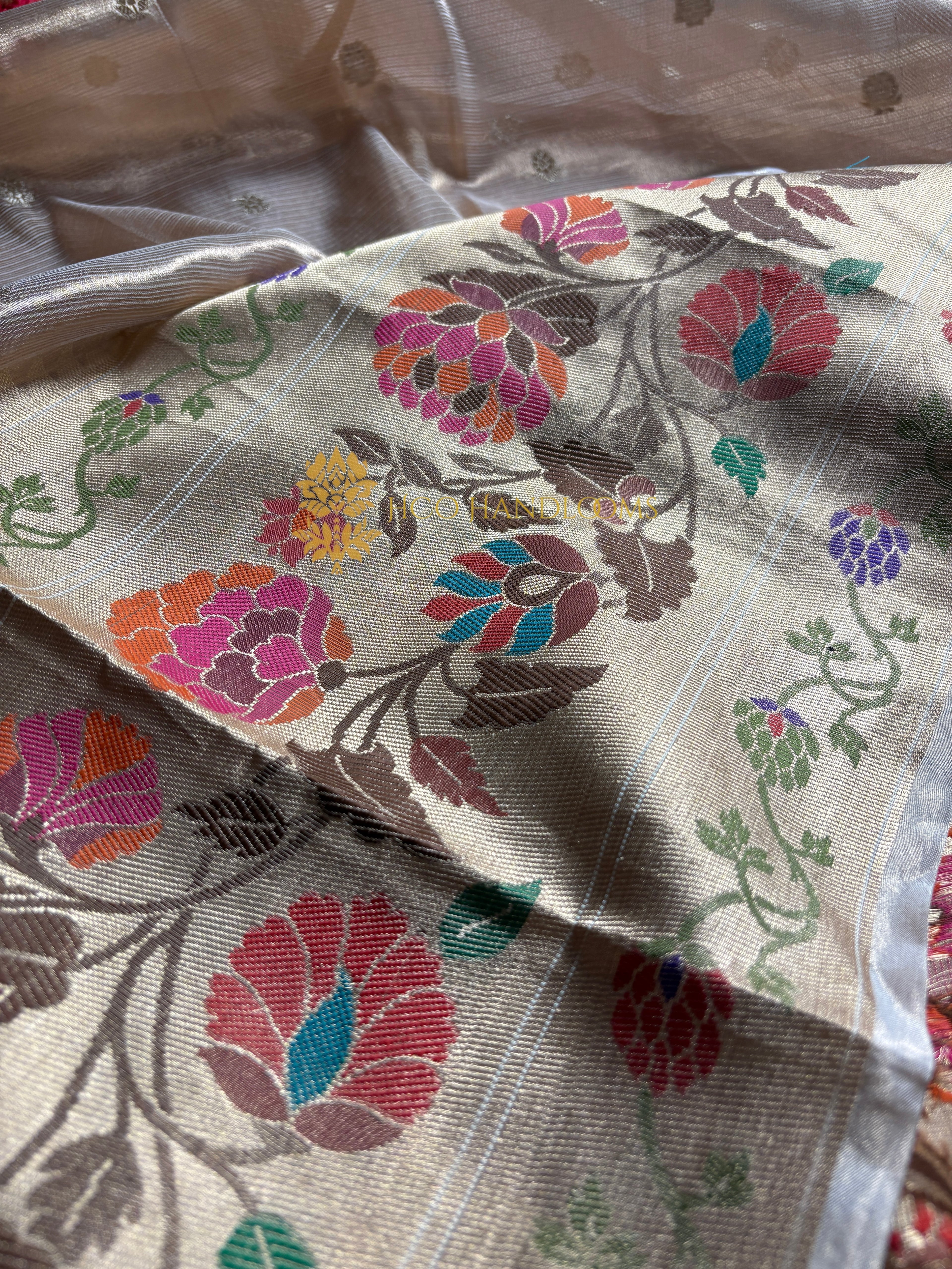 Pure Tissue Silk Handloom Meenakari Banarasi Saree