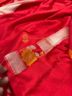 Premium Mashru Katan Silk Meenakari Floral Motifs Banarasi Saree