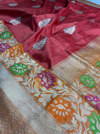 Pure Katan Silk Handloom Banarasi Saree - All Over Kadhua Meenakari Motifs