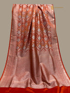Orange Premium Mashru Katan Silk Banarasi Saree - All Over Jangla Design