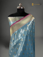 Regal Light Pure Tissue Silk Handloom Banarasi saree - All Over Kadua Motifs