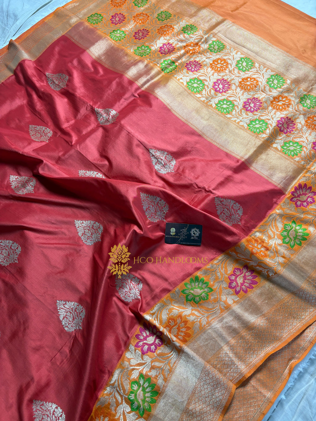 Pure Katan Silk Handloom Banarasi Saree - All Over Kadhua Meenakari Motifs