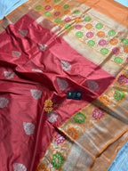 Pure Katan Silk Handloom Banarasi Saree - All Over Kadhua Meenakari Motifs