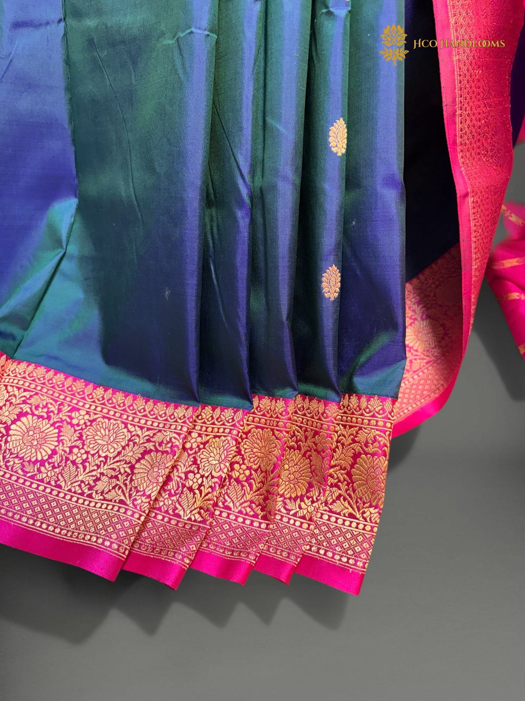Pure Mango Katan Silk Handloom Banarasi Saree - All Over Kadhua Motifs