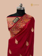 Pure Mango Katan Silk Handloom Banaras Saree - All Over Kadhua Motifs