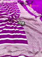Purple Pure Khaddi Georgette Silk Handloom Banarasi Saree