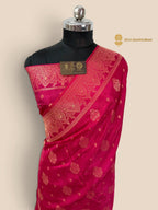 Rani Pink Premium Soft Silk Banarasi Saree - All Over Motifs