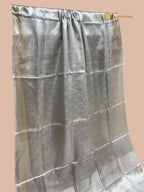 Silver Pure Molten Tissue Silk Tanchui Brocade Handloom Banarasi Saree