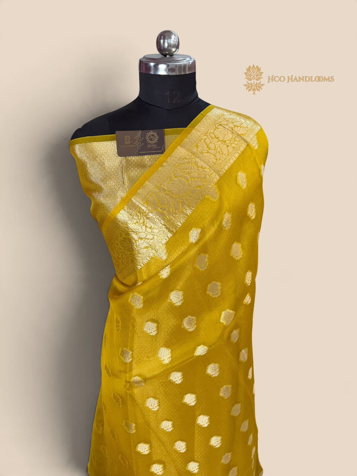Pure Kora Silk Handloom Banarasi Saree - All Over Motifs