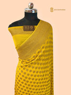 Mustard Gold Pure Khaddi Georgette Silk Handloom Banarasi Saree