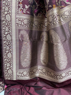 Regal Pure Katan Silk Handloom Banarasi Saree - All Over Jaal Work With Meenakari