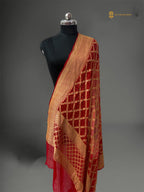 Pure Georgette Banarasi Bandhej Handloom Dupatta