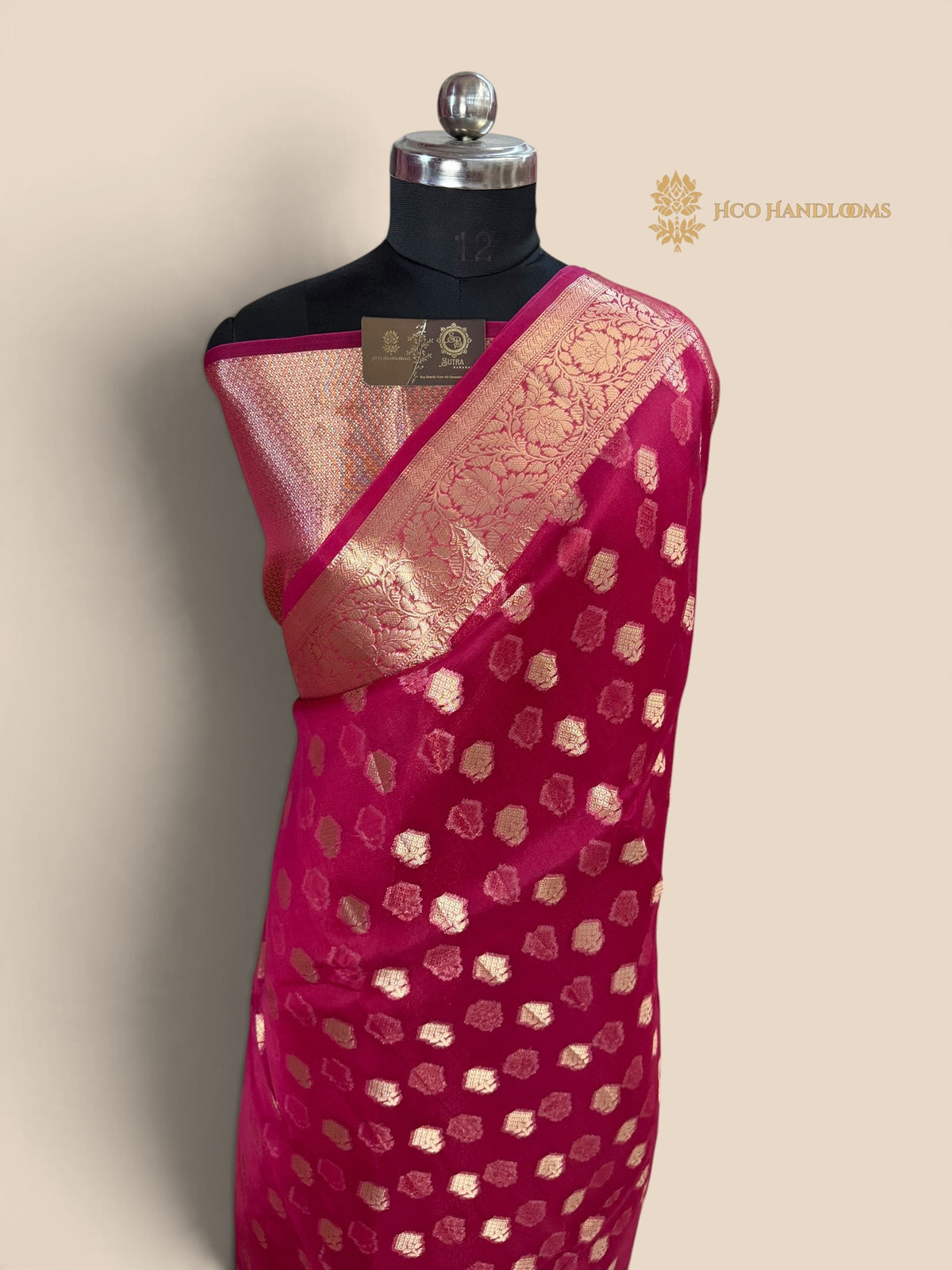 Pure Kora Silk Handloom Banarasi Saree - All Over Motifs