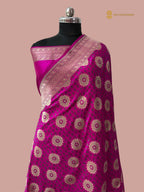 Rani Pink Pure Katan Silk Handloom Banarasi Saree - All Over Meenakari Motifs