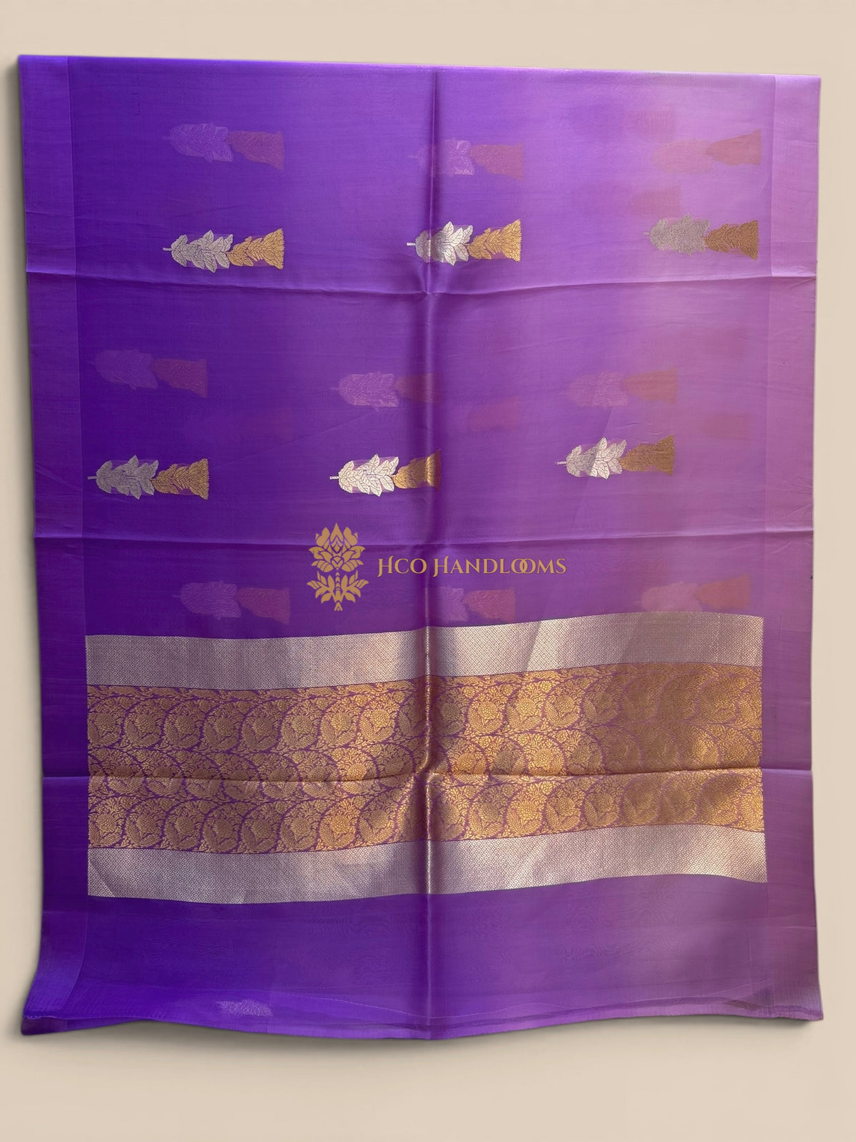 Ombre Pure Kora Silk Handloom Banarasi Saree - All Over Kadhua Buta