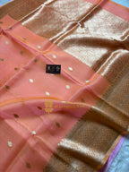 Pure Kora Silk Handloom Banarasi Saree - All Over Kadhua Motifs