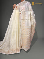 Premium Mashru Crepe Satin Banarasi Saree - All Over Simple Stripes