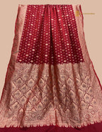Red Premium Mashru Katan Silk Tanchui Brocade Banarasi Saree