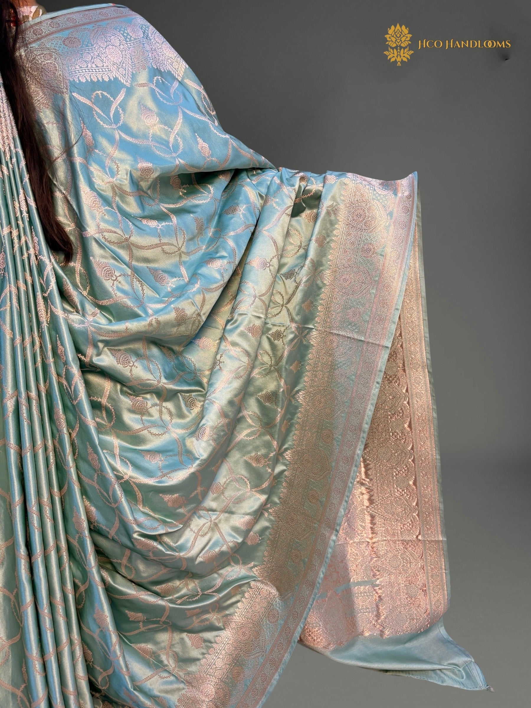 Premium Mashru Katan Silk Banarasi Saree - All Over Jaal Pattern