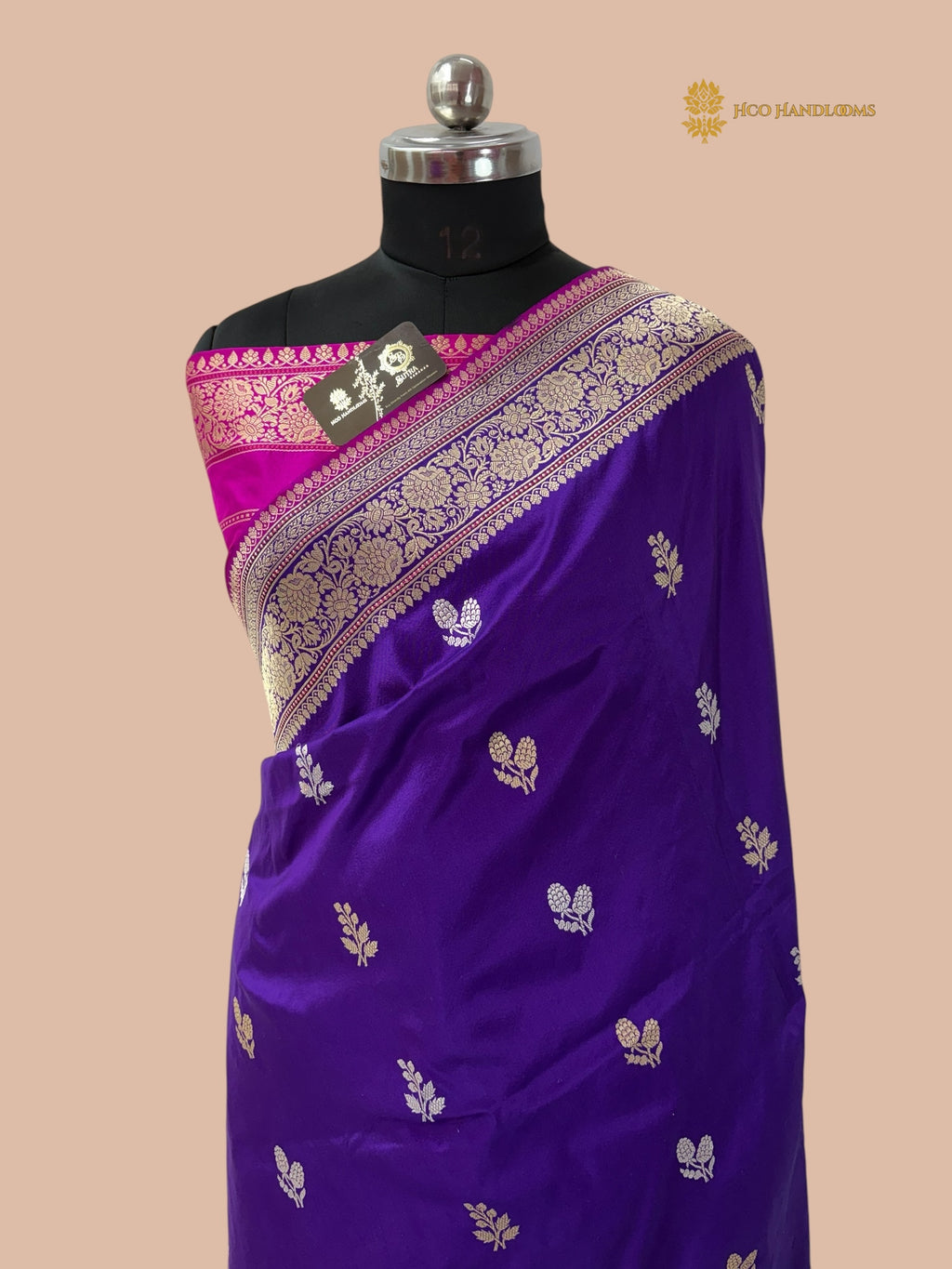 Regal Purple Pure Katan Silk Handloom Banarasi Saree - All Over Kadua Motifs