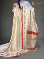 Premium Mashru Crepe Silk Banarasi Saree - All Over Motifs With Meenakari Border