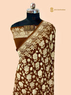 Pure Khaddi Georgette Silk Handloom Banarasi Saree - All Over Jaal