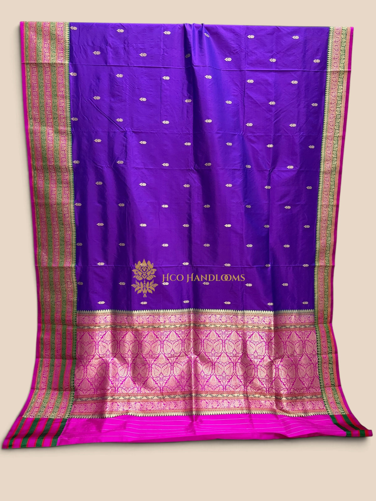 Contrast Pure Katan Silk Handloom Banarasi Saree - Kadhua Motifs