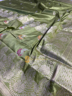 Pure Katan Silk Handloom Banarasi Saree - All Over Kadhua Meenakari Motifs