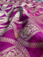 Pure Katan Silk Handloom Banarasi Saree - All Over Jangla