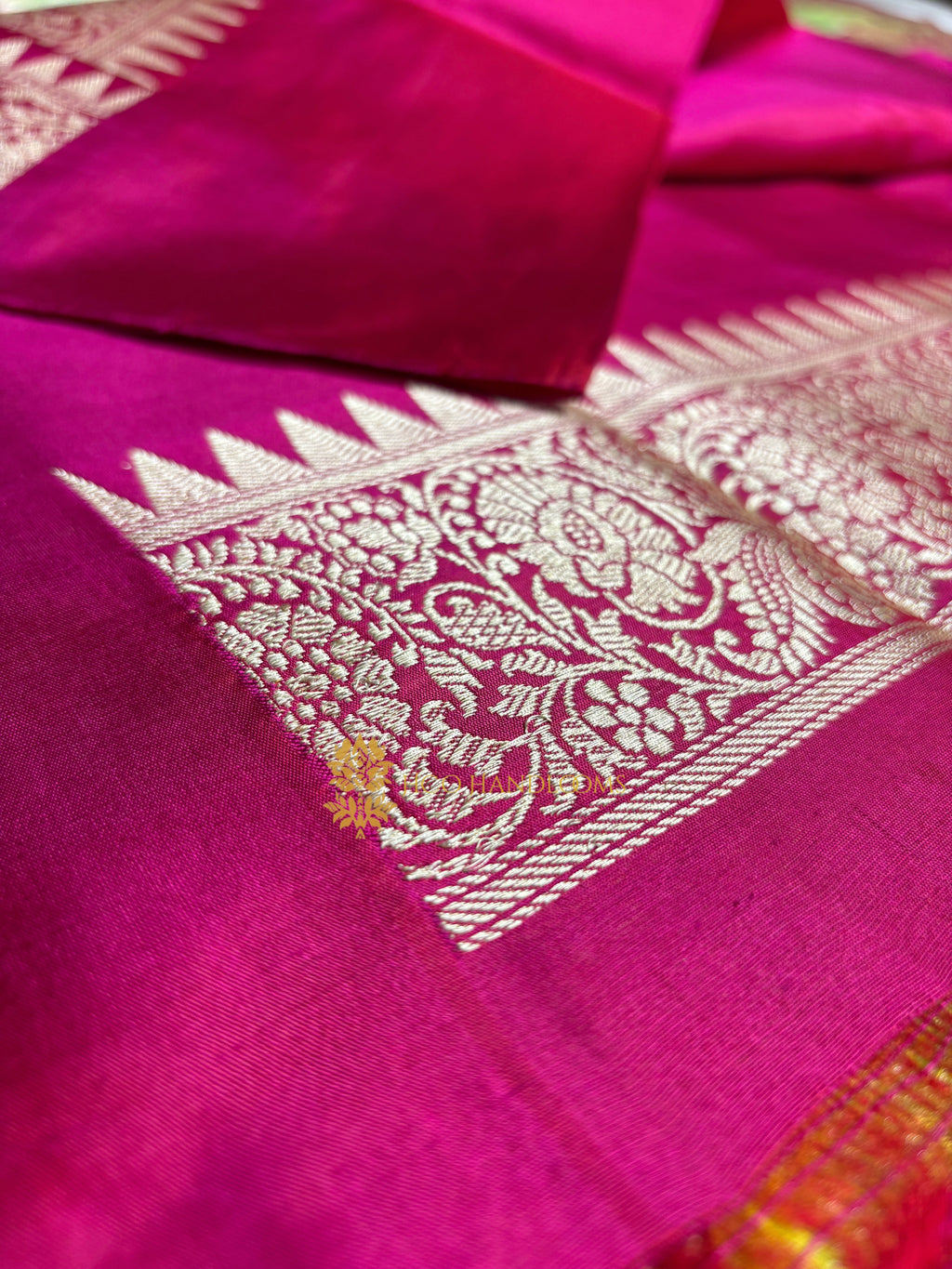 Pure Katan Silk Handloom Banarasi Saree - All Over Kadhua Jangla
