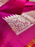 Pure Katan Silk Handloom Banarasi Saree - All Over Kadhua Jangla