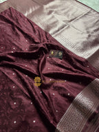 Premium Mashru Katan Silk Banarasi Saree With Tanchui Brocade Floral Motifs