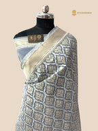 Premium Cotton Jamdani Banarasi Saree - All Over Jaal