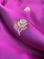 Premium Mashru Katan Silk Floral Motifs Banarasi Saree
