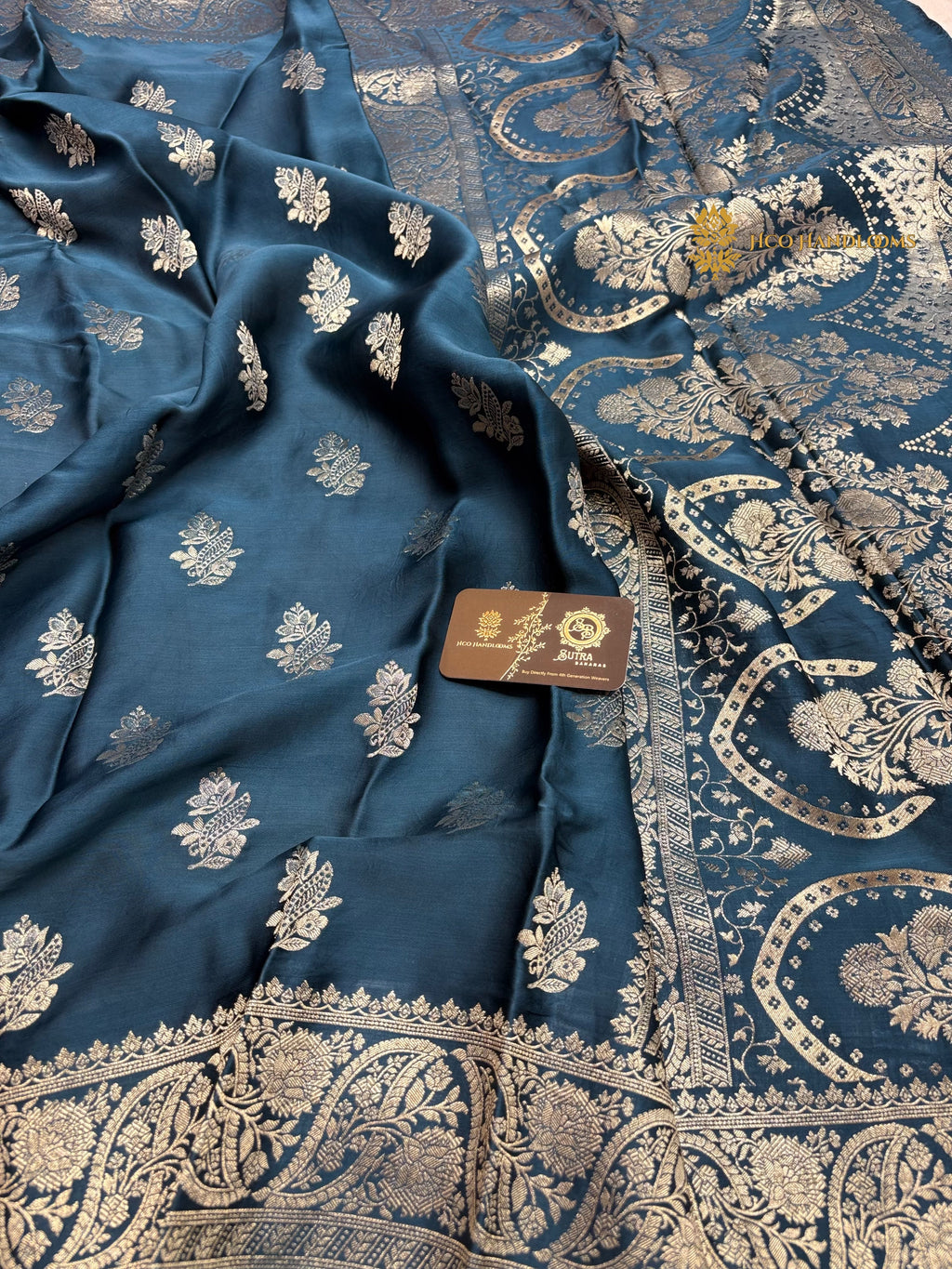 Blue Premium Soft Silk Banarasi Saree - All Over Motifs
