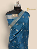 Blue Premium Soft Silk Banarasi Saree - All Over Motifs