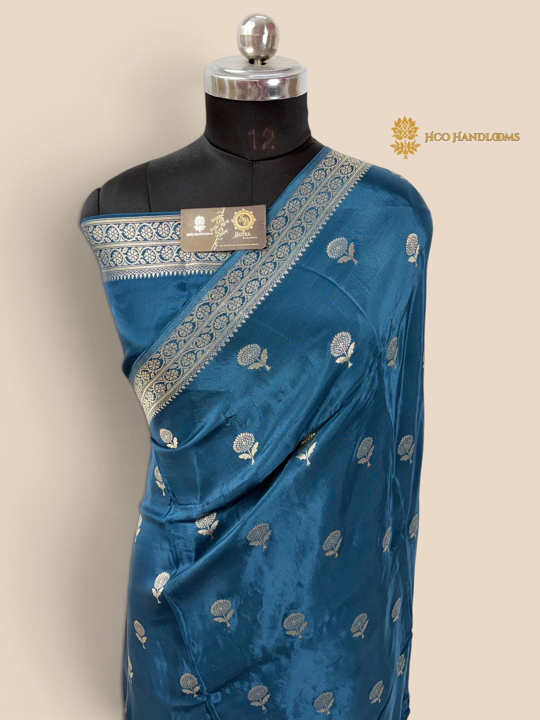 Blue Premium Soft Silk Banarasi Saree - All Over Motifs