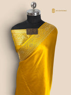 Premium Mashru Crepe Silk Banarasi Saree - All Over Plain Body