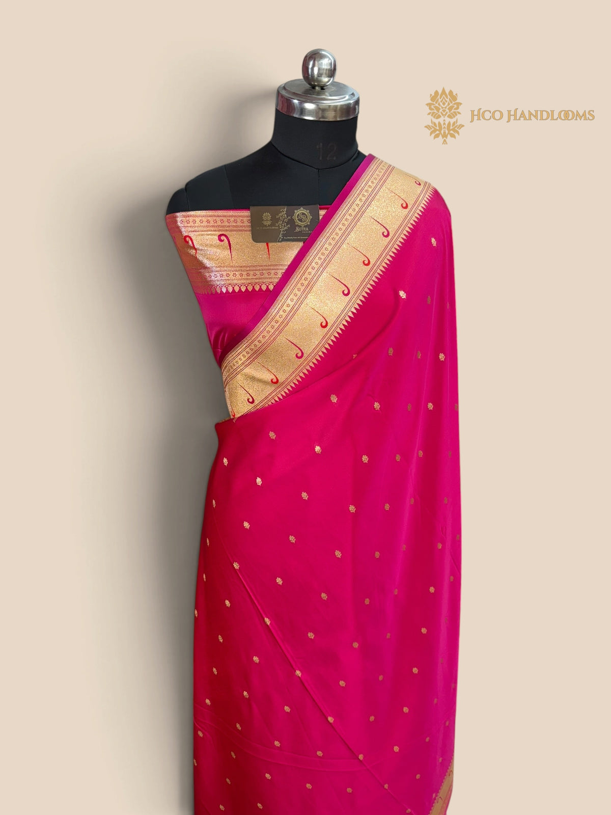 Rani Premium Mashru Katan Satin Silk Banarasi Saree - All Over Motifs
