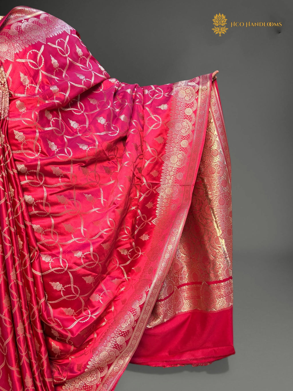 Premium Mashru Katan Silk Banarasi Saree - All Over Jaal Pattern