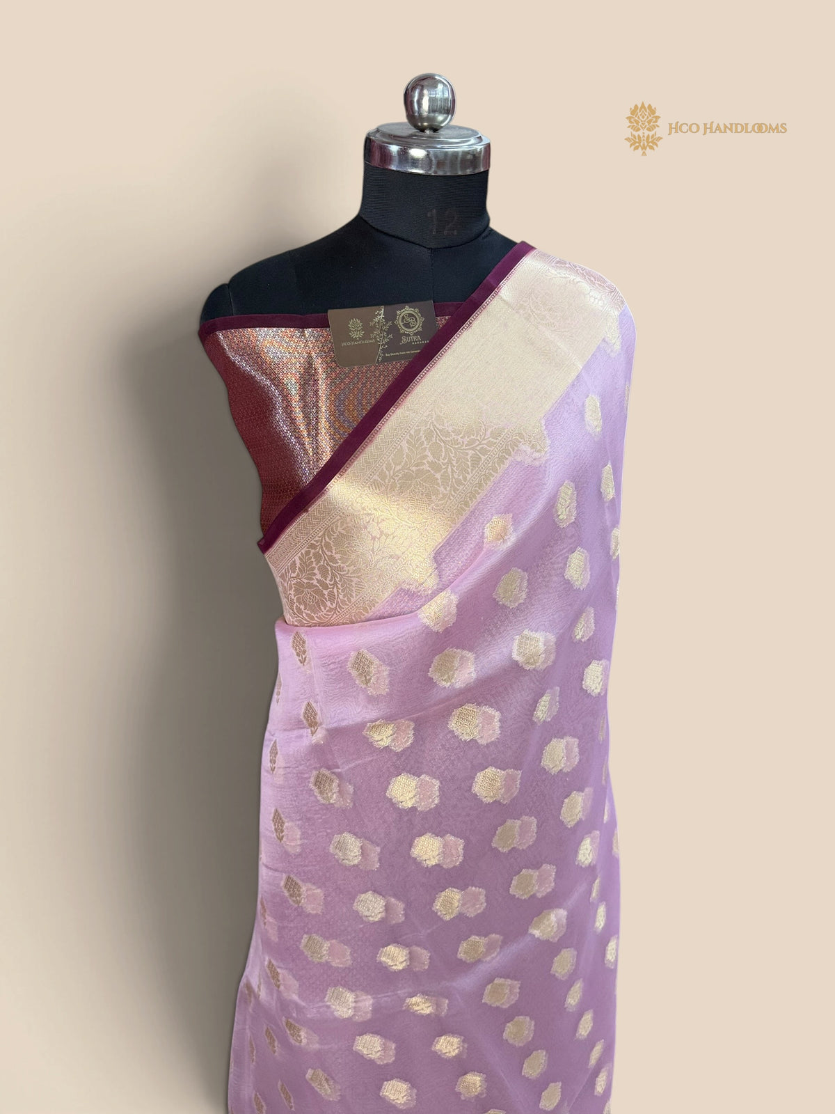 Pure Kora Silk Handloom Banarasi Saree - All Over Motifs