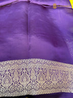 Premium Mashru Crepe Silk Banarasi Saree - All Over Jangla