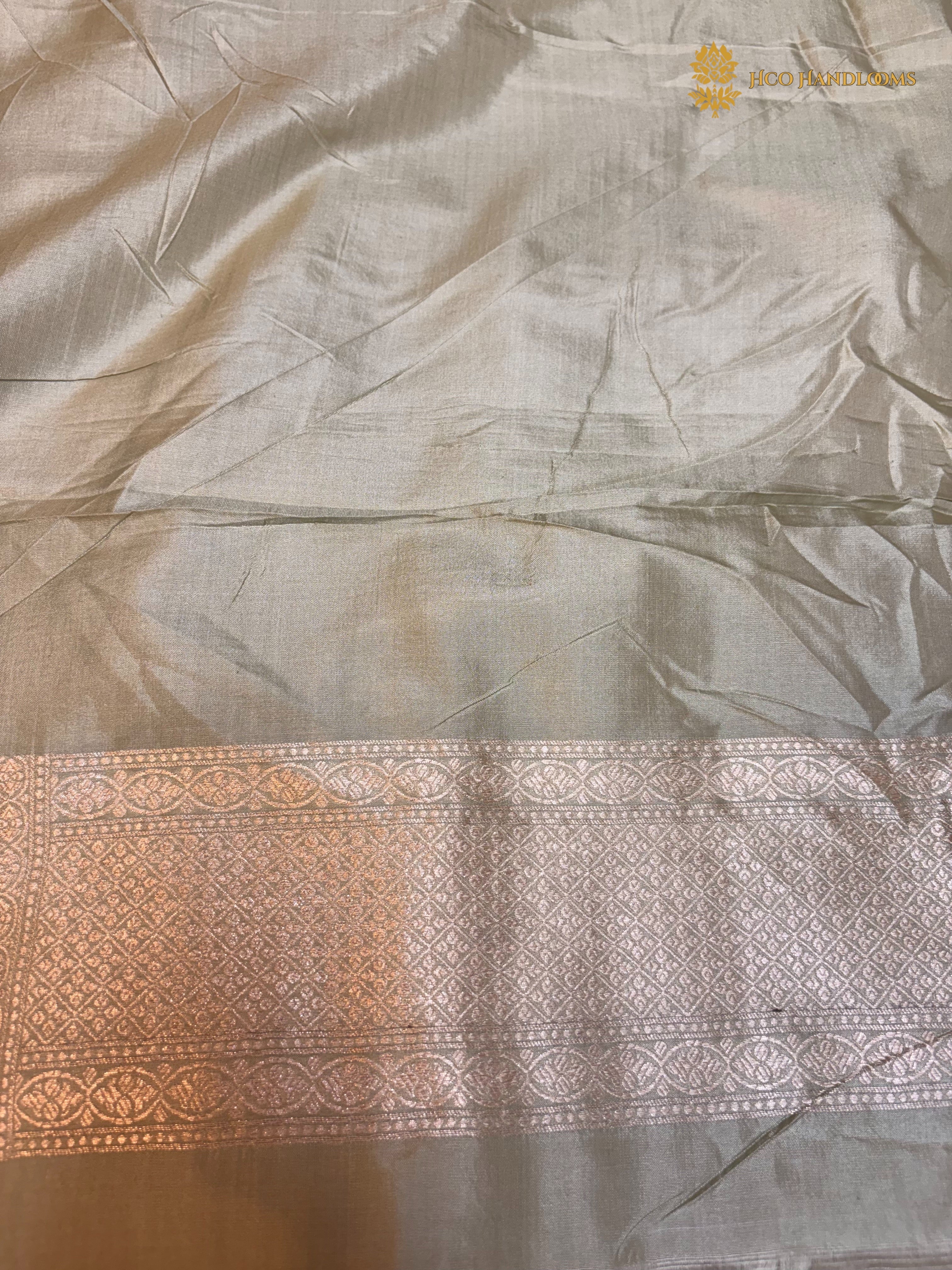 Pure Katan Silk Handloom Banarasi Saree - All Over Meenakari Jangla