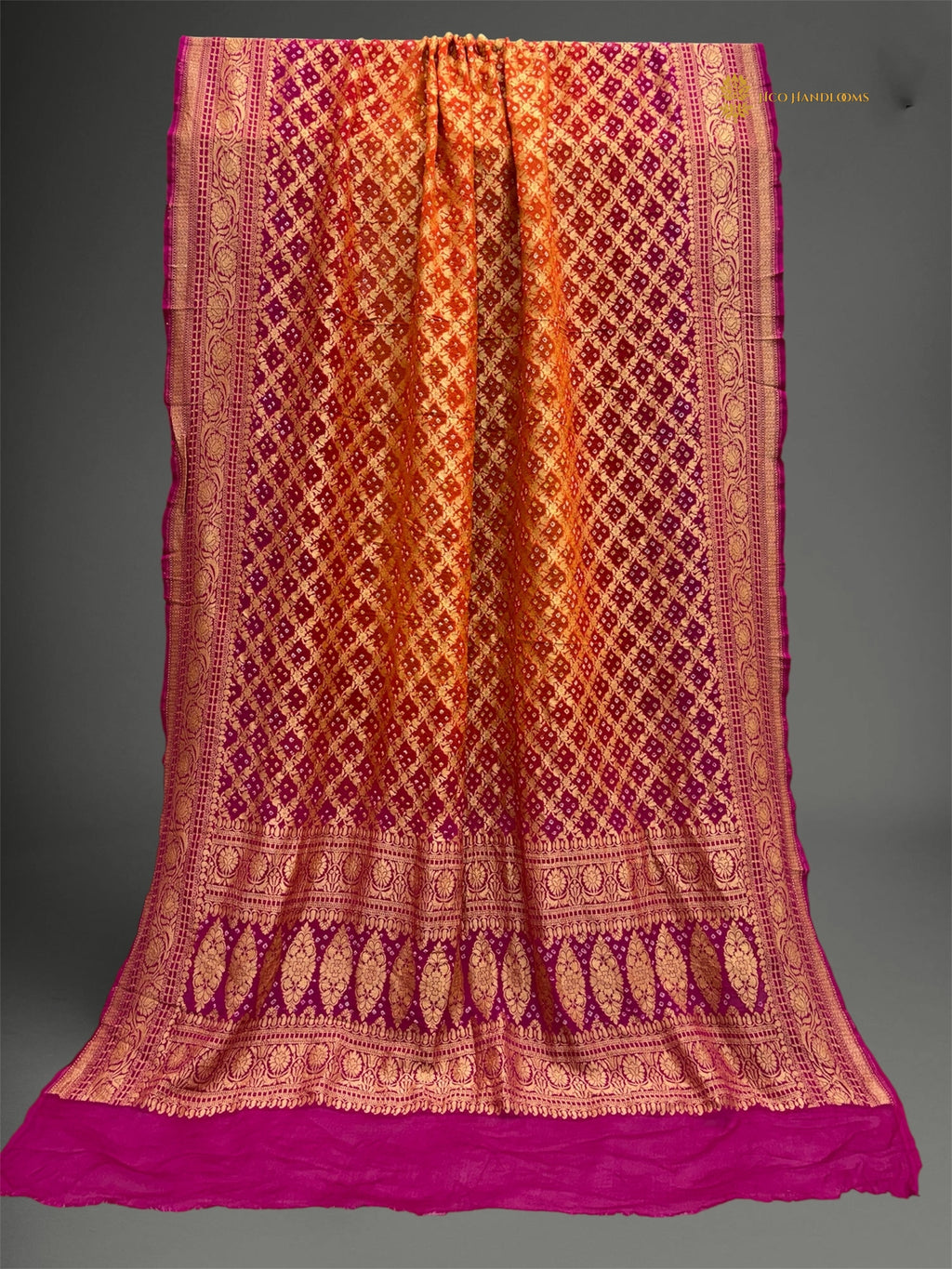 Pure Georgette Banarasi Bandhej Handloom Dupatta