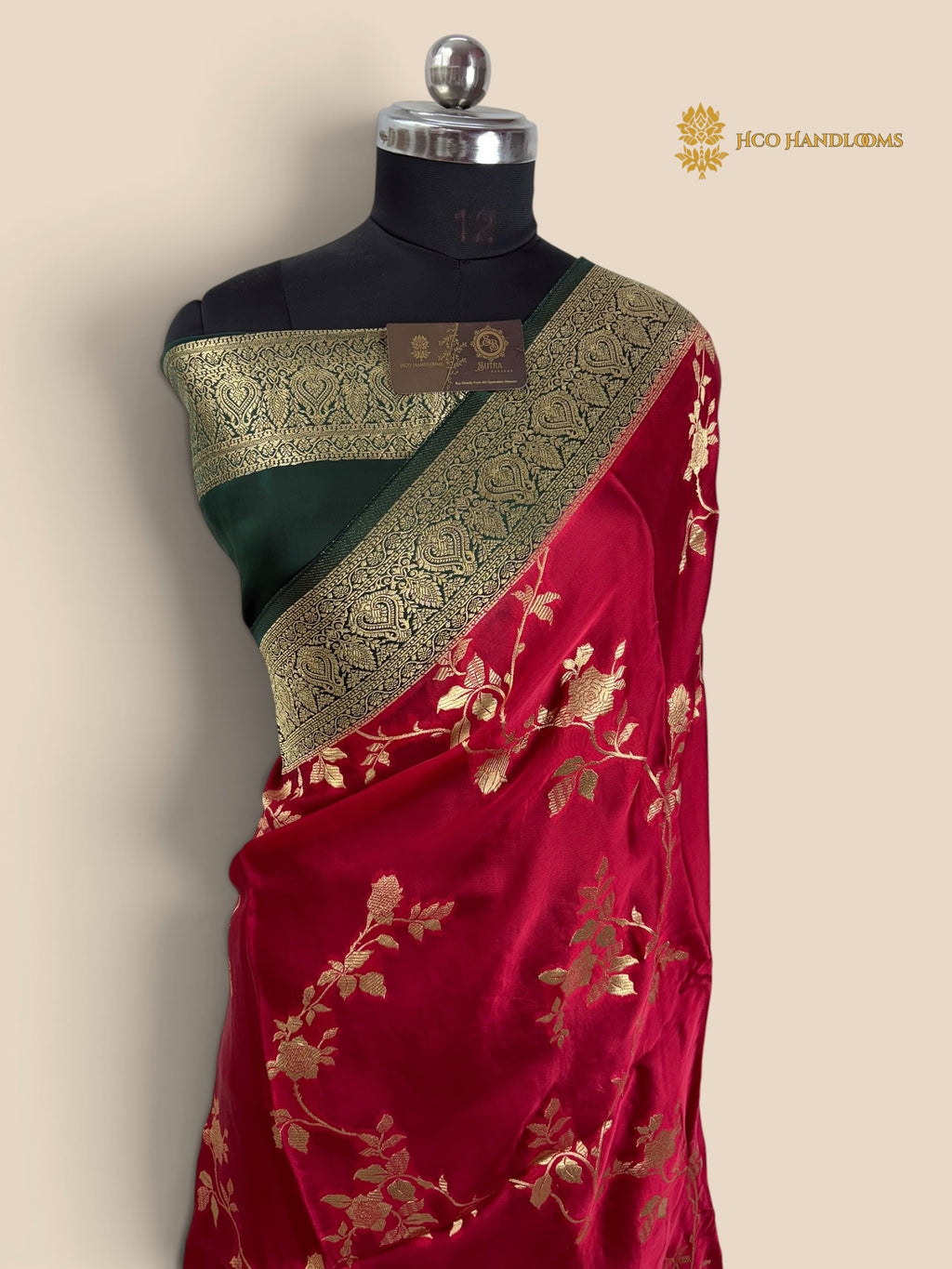 Premium Mashru Crepe Silk Banarasi Saree - All Over Jaal