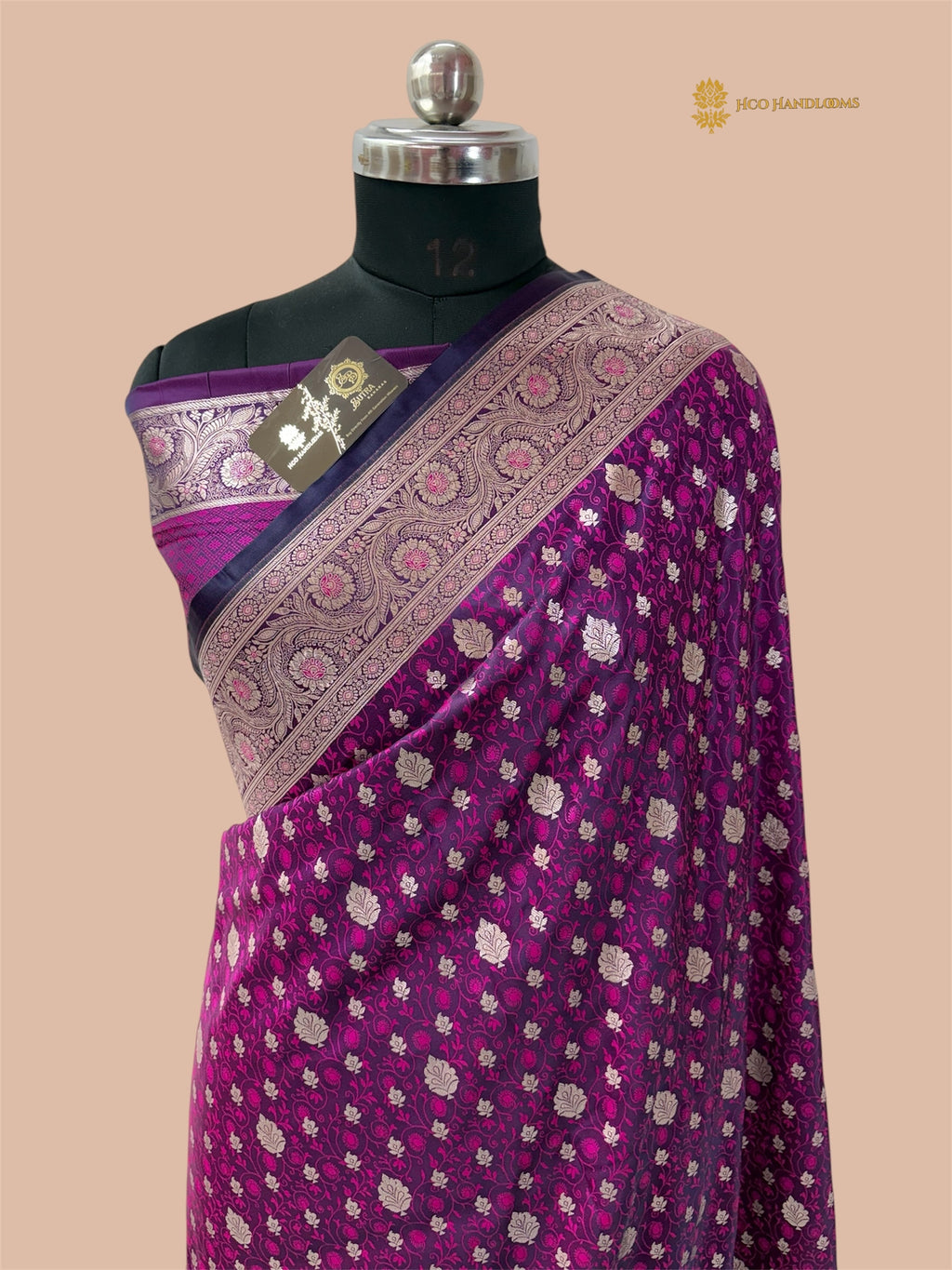 Purple Premium Mashru Katan Silk Tanchui Brocade Banarasi Saree