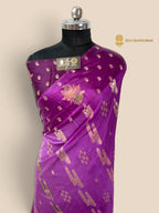 Purple Gradient Premium Soft Silk Banarasi Saree - All Over Meenakari Motifs