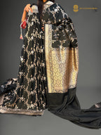 Premium Mashru Katan Silk Banarasi Saree - All Over Jangla