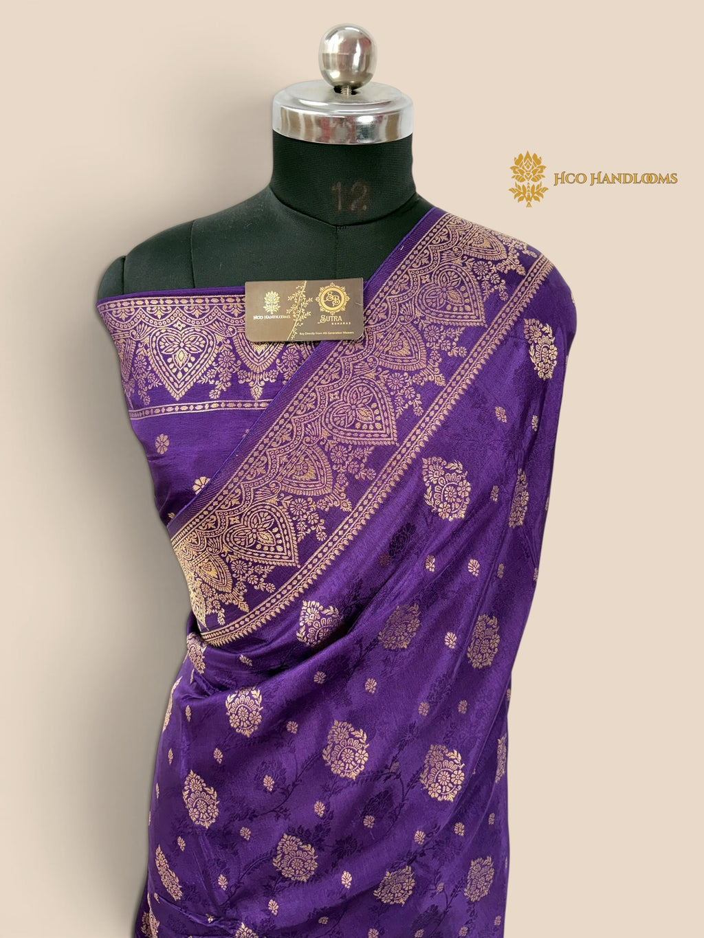 Purple Premium Soft Silk Banarasi Saree - All Over Motifs